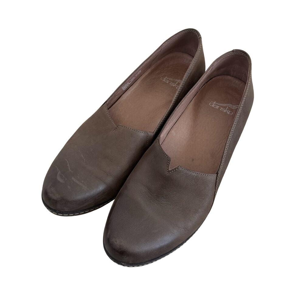 Dansko Liliana Brown Wedge Slip on Shoes Sz US 8.5